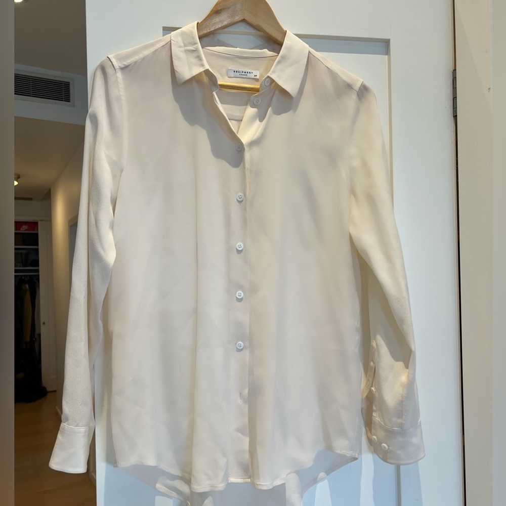 Equipment Cream Silk Blouse